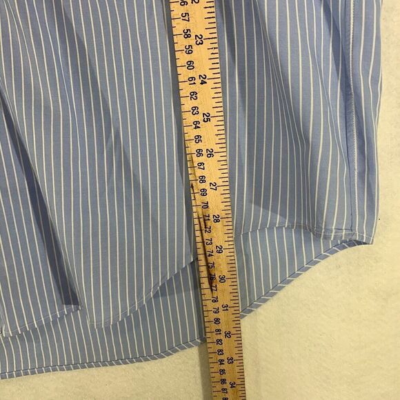 Ralph Lauren Yarmouth Shirt Size 17 1/2-34 Long Sleeve Button Front Blue Striped - Picture 4 of 10
